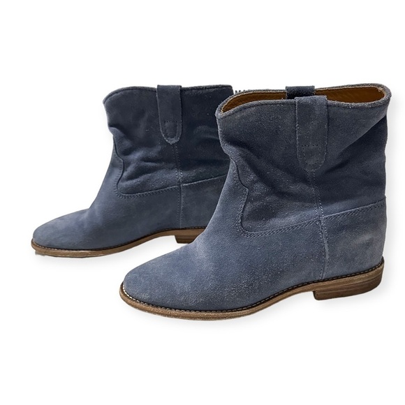 Isabel Marant Crisi Ankle Boots in Light Blue Suede, Size 36EU - Picture 5 of 15